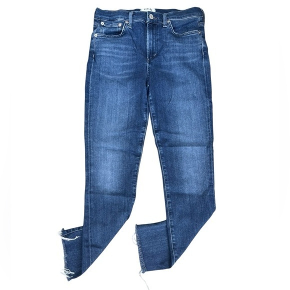 AGOLDE Mid Rise Skinny Frayed Jeans